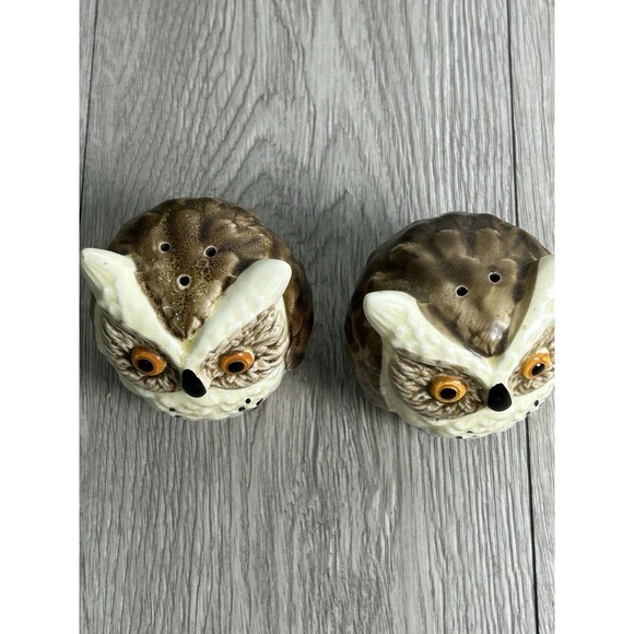 6 Piece Vintage Enesco Owl Ceramic Kitchen Set S&P Shakers + More Japan READ - Picture 10 of 16
